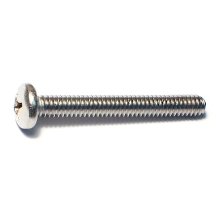 Midwest Fastener 1/4"-20 x 2 in Phillips Pan Machine Screw, Plain 18-8 Stainless Steel, 50 PK 50688